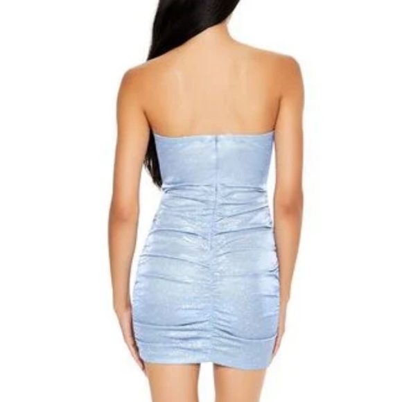 Sabrina Carpenter Blue Glitter Mini Corset Dress - Picture 3 of 4